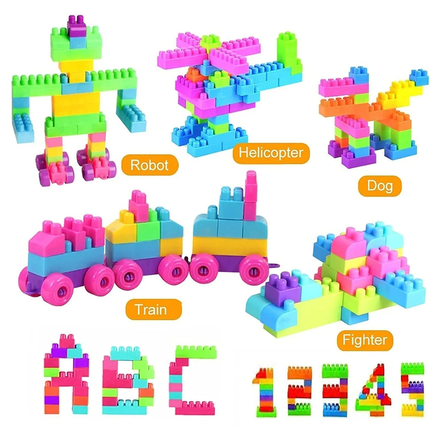 8077 60pc Building Blocks Early Learning Educational Toy for Kids