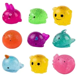 8PCS Kawaii Animal Soft Cute Fun Sensory Antistress Squeeze Toys Spongy Squishy Mochi Fidget Toys Sticky Antistress Ball Kids