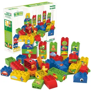 BiOBUDDi Educational Construction Blocks With Baseplate 40Pcs