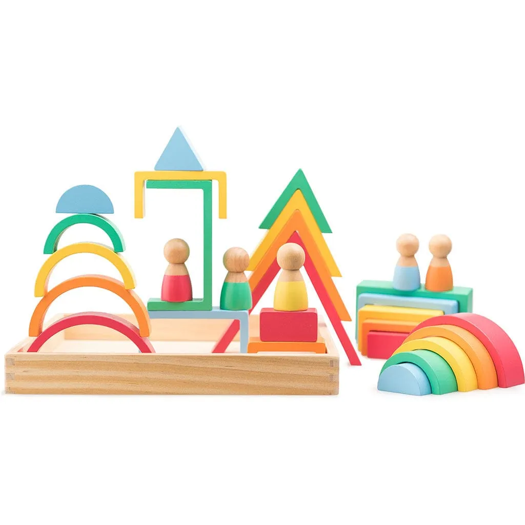 Montessori Rainbow Wooden Blocks