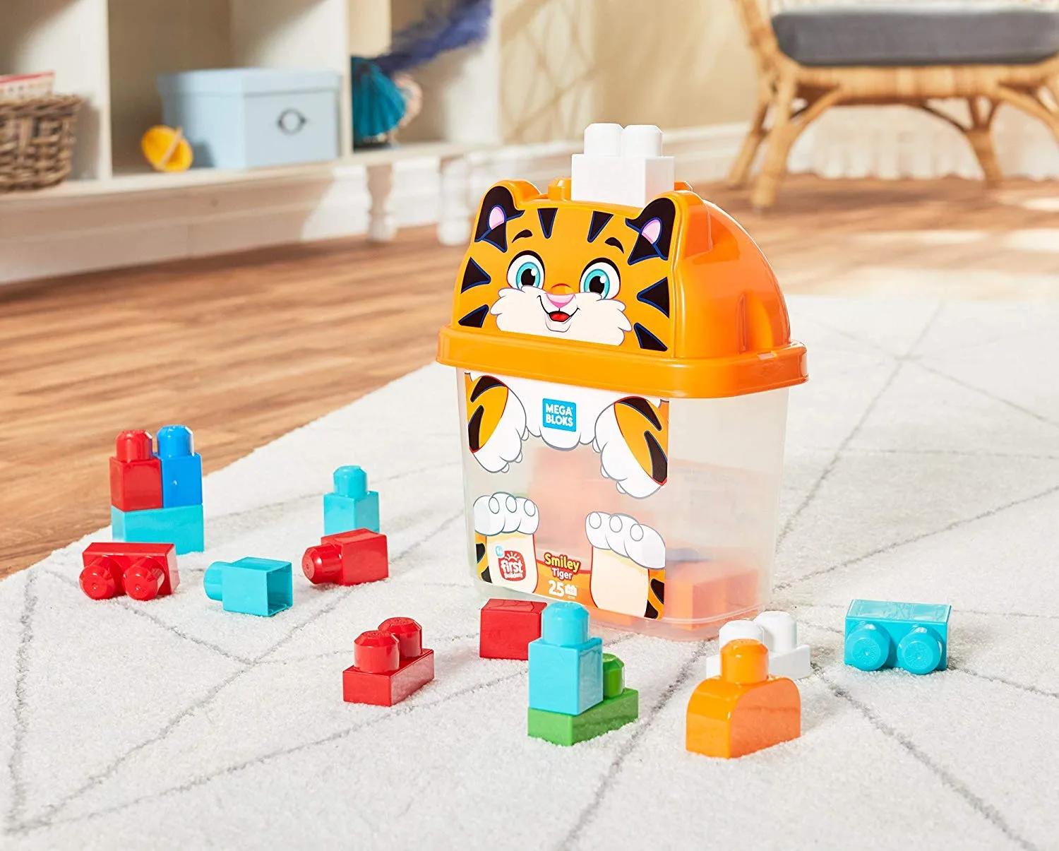 Smiley Tiger 25-Piece Building Block Set